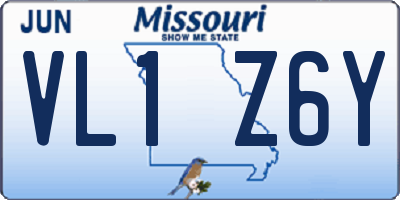 MO license plate VL1Z6Y