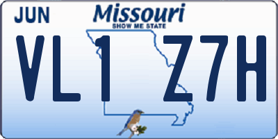 MO license plate VL1Z7H