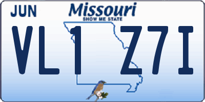 MO license plate VL1Z7I