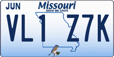 MO license plate VL1Z7K