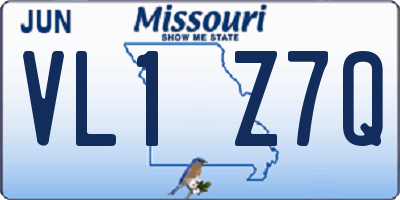 MO license plate VL1Z7Q