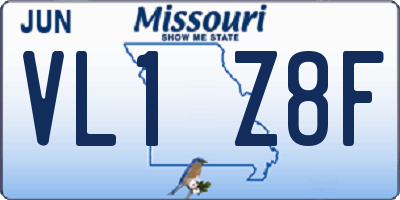 MO license plate VL1Z8F