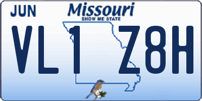 MO license plate VL1Z8H