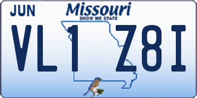 MO license plate VL1Z8I