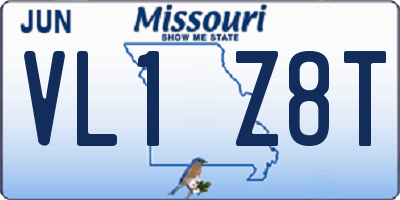 MO license plate VL1Z8T