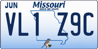 MO license plate VL1Z9C