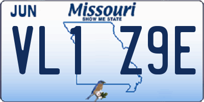 MO license plate VL1Z9E