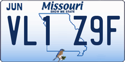 MO license plate VL1Z9F
