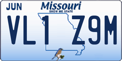 MO license plate VL1Z9M