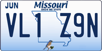 MO license plate VL1Z9N