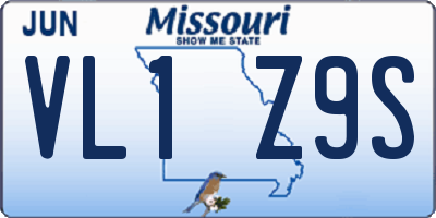 MO license plate VL1Z9S