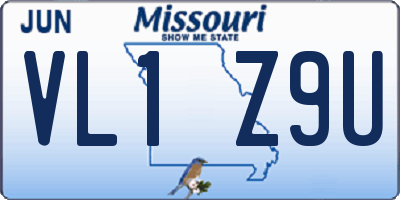 MO license plate VL1Z9U