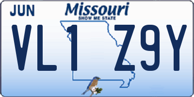 MO license plate VL1Z9Y