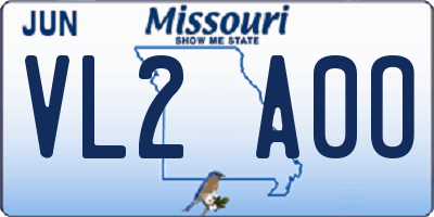 MO license plate VL2A0O