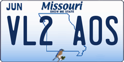 MO license plate VL2A0S