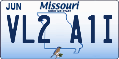 MO license plate VL2A1I