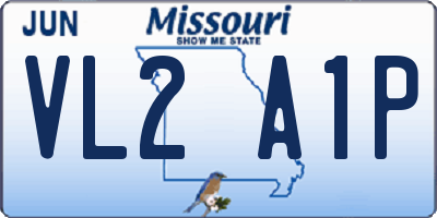 MO license plate VL2A1P