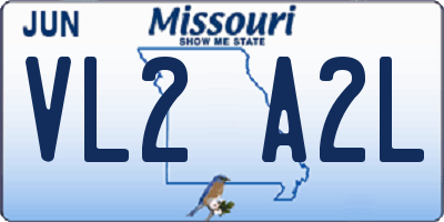 MO license plate VL2A2L