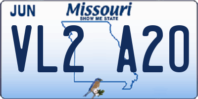 MO license plate VL2A2O
