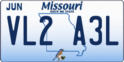 MO license plate VL2A3L