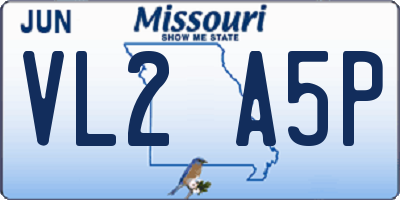 MO license plate VL2A5P