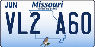 MO license plate VL2A6O