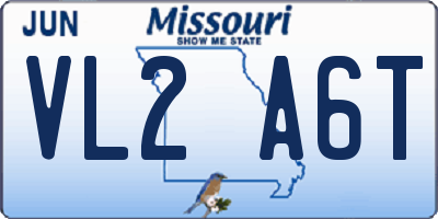 MO license plate VL2A6T