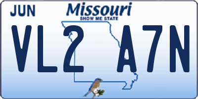MO license plate VL2A7N