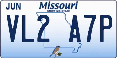 MO license plate VL2A7P