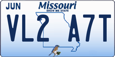 MO license plate VL2A7T