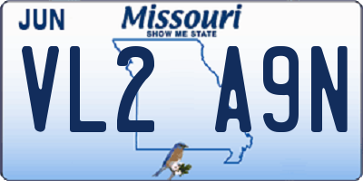 MO license plate VL2A9N