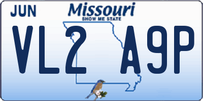 MO license plate VL2A9P