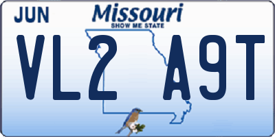 MO license plate VL2A9T
