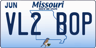 MO license plate VL2B0P