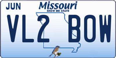 MO license plate VL2B0W