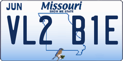 MO license plate VL2B1E