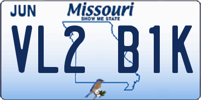 MO license plate VL2B1K