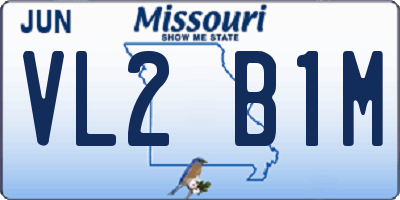 MO license plate VL2B1M