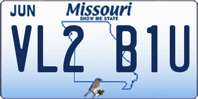 MO license plate VL2B1U