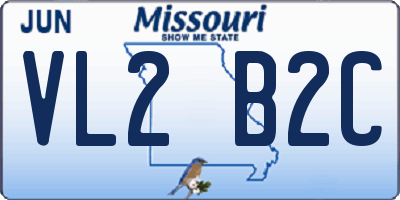 MO license plate VL2B2C