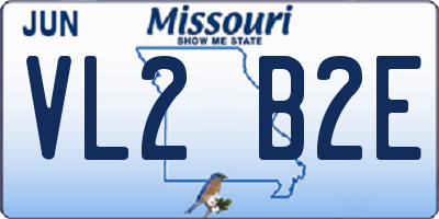 MO license plate VL2B2E