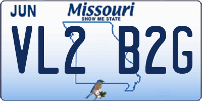 MO license plate VL2B2G
