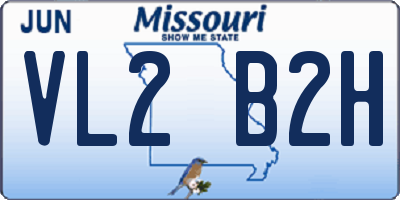 MO license plate VL2B2H