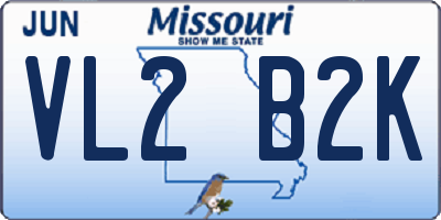 MO license plate VL2B2K
