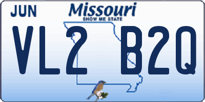 MO license plate VL2B2Q