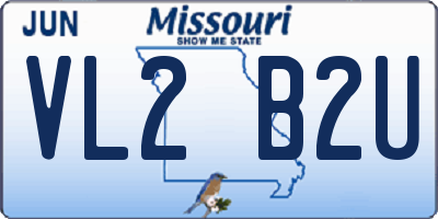 MO license plate VL2B2U