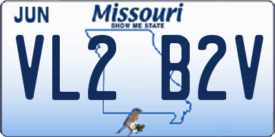 MO license plate VL2B2V