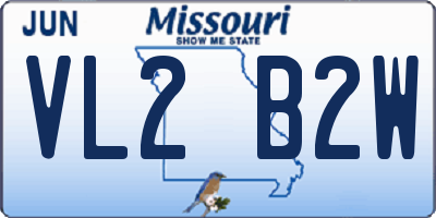 MO license plate VL2B2W