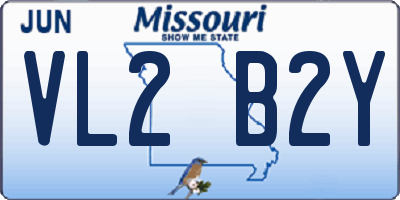 MO license plate VL2B2Y