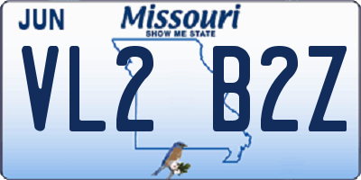 MO license plate VL2B2Z